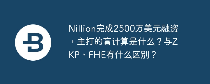 nillion完成2500万美元融资,主打的盲计算是什么?与zkp、fhe有什么区别?